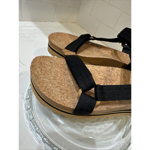 Reef Rem Hi Womens Platform Sandals Sz 8 Black Adjustable Straps Cork - MINT - Picture 4 of 14